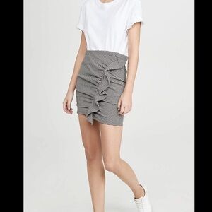 A.L.C. Preppy Jupiter Houndstooth Ruffle front Mini Skirt. NWT. Size 10.
